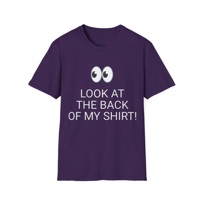 Look at the Back of My Shirt! T-Shirt — "God Loves You!" Inspirational  Purple Tee