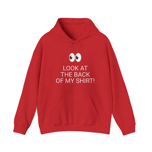 Look at the Back of My Hoodie — "God Loves You!" Inspirational Red Hoodie