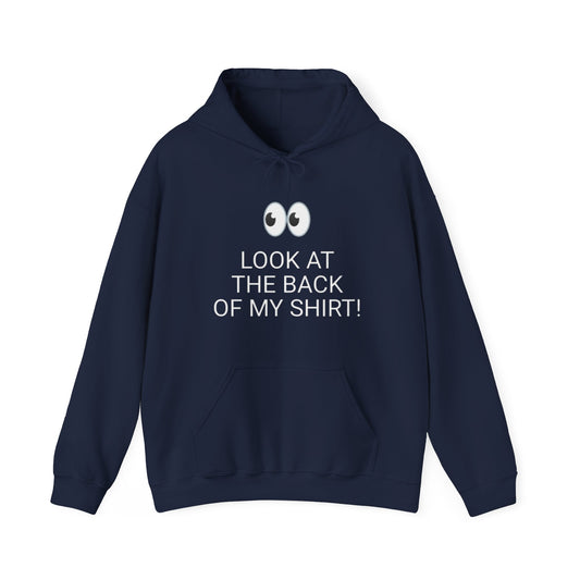 Look at the Back of My Hoodie — "God Loves You!" Inspirational Navy Hoodie